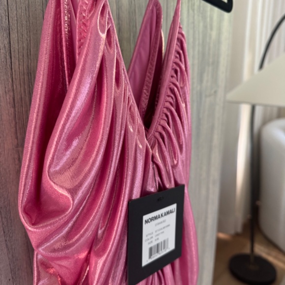 NORMA KAMALI Diana Slip mini Dress in Candy Pink - Picture 3 of 5